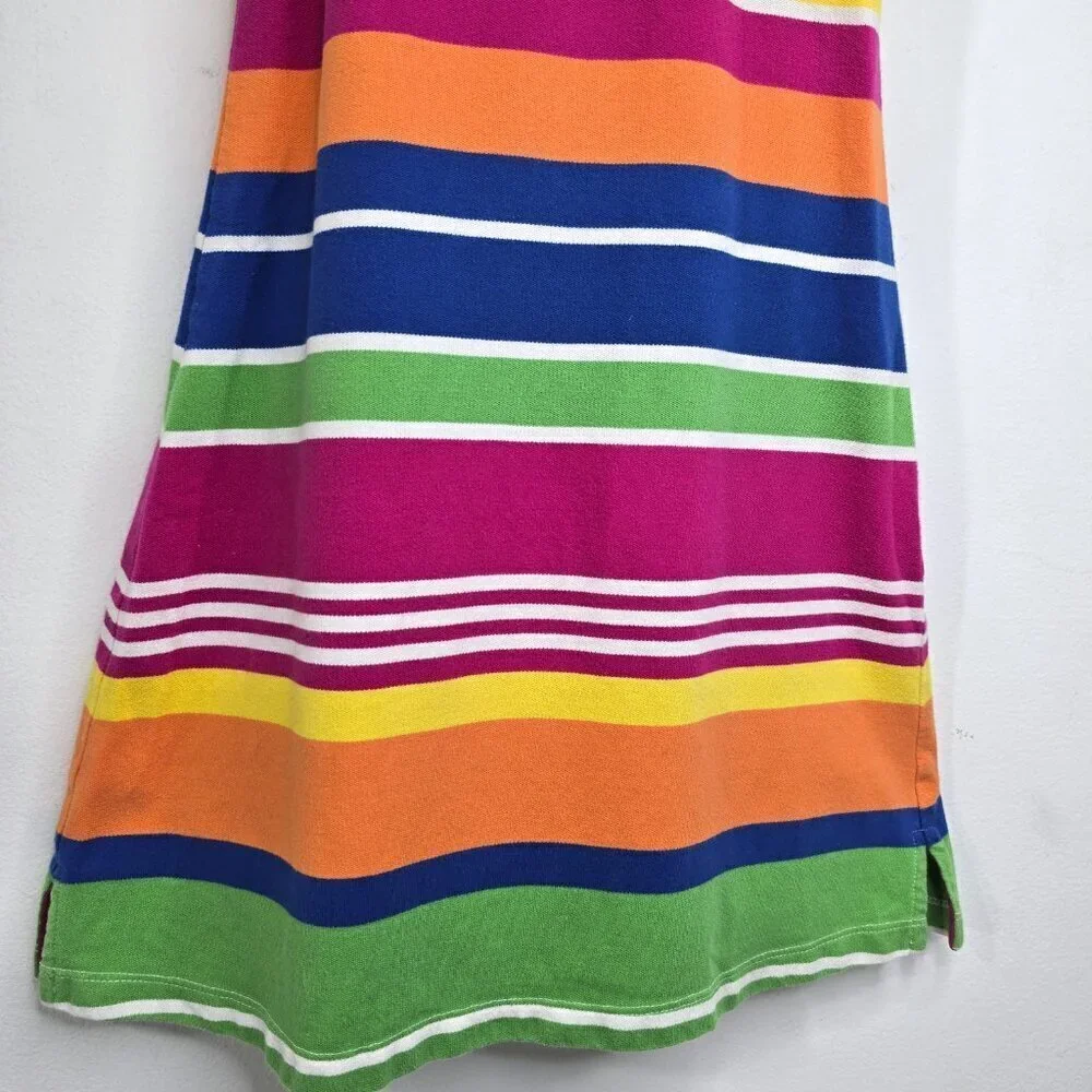 Ralph Lauren Rainbow Striped Sleeveless Shirt Dress